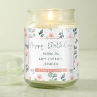 Personalised Floral Large Scented Jar Candle Extra Image 3 Preview